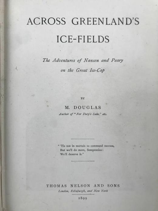 1899年 穿越格陵兰岛的冰原 12幅插图 漆布精装32开 商品图3