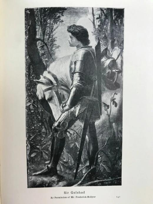 1909年 亚瑟王与圆桌骑士的故事 16幅插图 真皮脊精装32开 商品图12