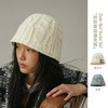 马登白色针织镂空编织毛线渔夫帽大头围圆顶水桶立体盆帽子女士春 商品缩略图0