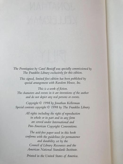 签名首版！乔纳森・凯勒曼《比利・斯特赖特》 配插图 富兰克林图书馆豪华皮装本 商品图4