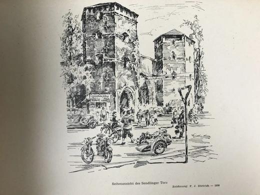 【德语】约20世纪中早期 欧洲城市建筑风光手稿画集 漆布精装大16开 商品图10