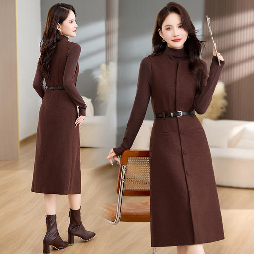 高级感气质羊毛呢加厚背带马甲连衣裙两件套女秋冬新款套装裙MEIQIN1835 商品图3