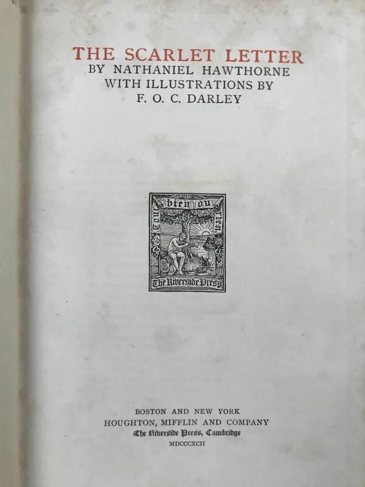 1892年 霍桑《红字》 12幅插图 布面精装32开 商品图2