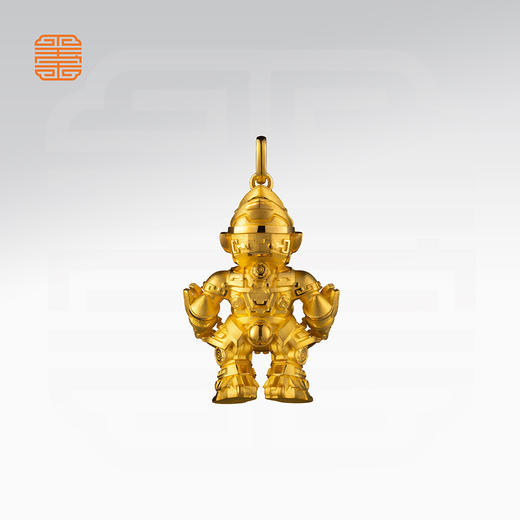 玺匠金铺《足金生肖机甲之猴》足金9999 吊坠项链生日礼物 商品图3