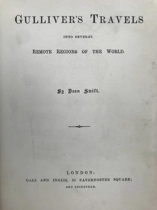 约19世纪后期 斯威夫特《格列佛游记》 1幅插图 漆布精装32开 商品图5