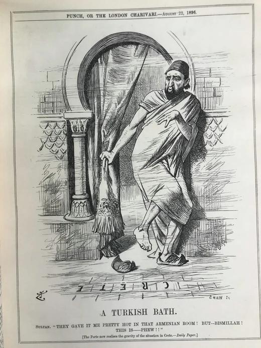 含中国内容！1896年7~12月 英国讽刺漫画杂志《笨拙》 数百幅插图 漆布精装16开 商品图3