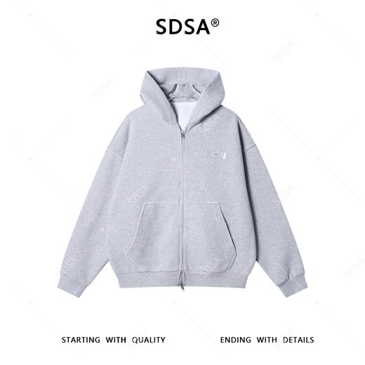 SDSA男士秋冬新款痞帅男装韩版简约胶带印花设计拉链连帽卫衣百搭 商品图1