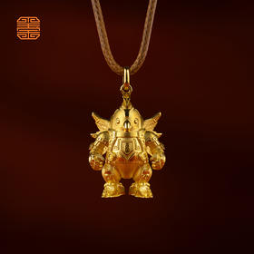 玺匠金铺《足金生肖机甲之鸡》足金9999 吊坠项链生日礼物