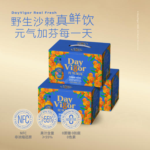 厂家直发-元气加芬沙棘果汁饮料200ml×6瓶装 商品图1