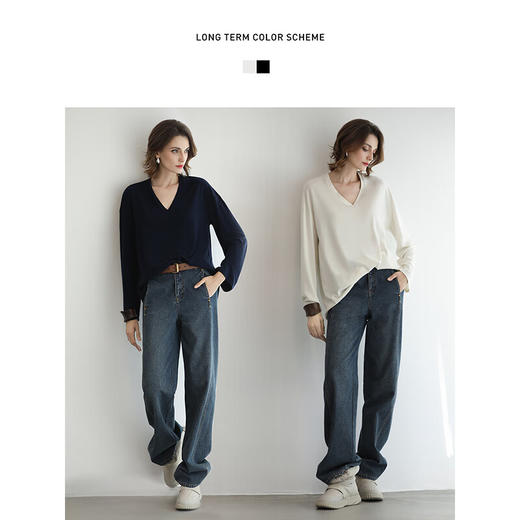 COCOBELLA抗静电保暖V领长袖T恤25秋冬吸湿发热打底衫UT0003 商品图1