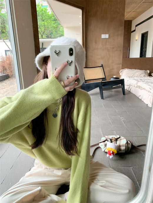 <曾小咸推荐>简约宽松10色圆领毛衣女 商品图1