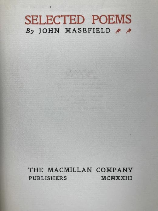 限量400册签名本 1923年 约翰·曼斯菲尔德诗集 布脊精装大32开 商品图4