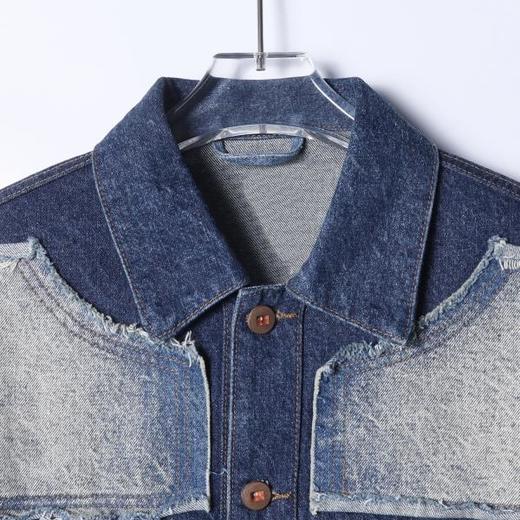 6501SDSA秋冬新款痞帅男装韩版时尚贴布撞色设计翻领牛仔夹克外套百搭 商品图2