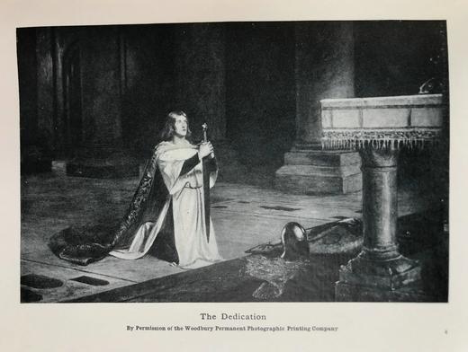 1909年 亚瑟王与圆桌骑士的故事 16幅插图 真皮脊精装32开 商品图6