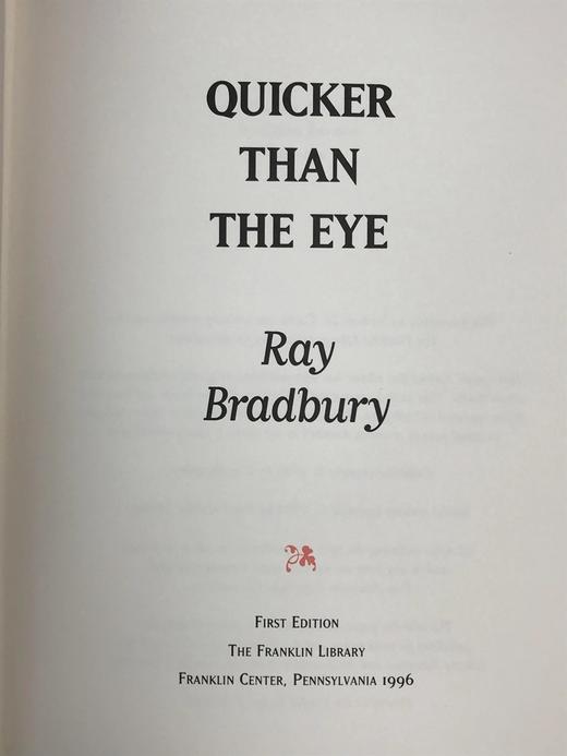 签名首版！雷・布拉德伯里《快过目光》 富兰克林图书馆豪华皮装本 商品图3