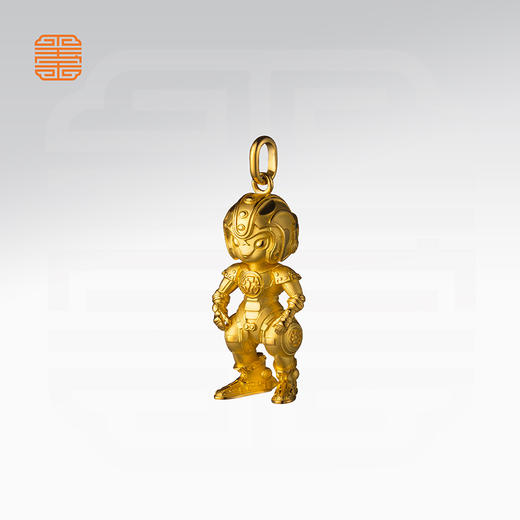 玺匠金铺《足金生肖机甲之蛇》足金9999 吊坠项链生日礼物 商品图2