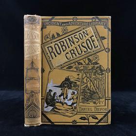 约19世纪后期 鲁宾逊漂流记 约10余幅插图 漆布精装32开