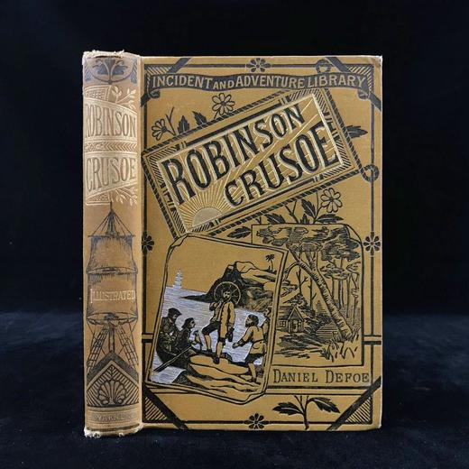 约19世纪后期 鲁宾逊漂流记 约10余幅插图 漆布精装32开 商品图0