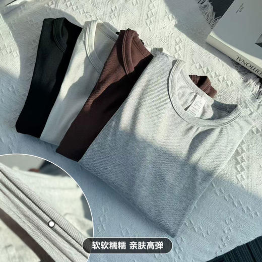 Beemen秋冬裸感小轻闲长袖瑜伽服 7A 级抗菌  裸感高弹健身跑步训练长袖 商品图3