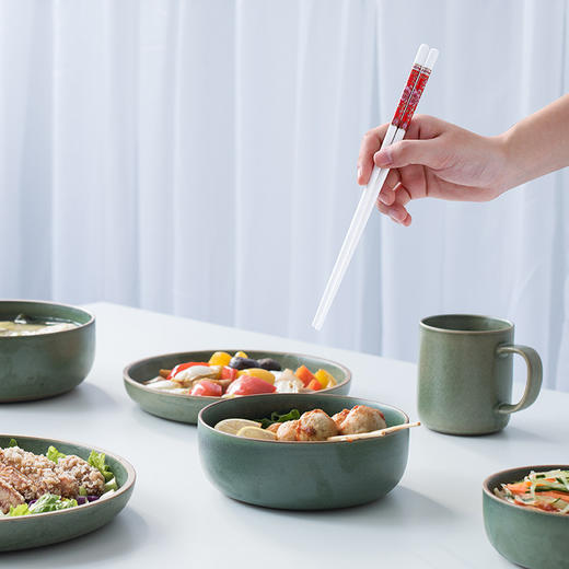 【 珐琅彩  高温抗菌防霉陶瓷筷子】 景德镇家用陶瓷筷 高奢抗菌防霉防摔防滑筷 油炸耐高温陶瓷筷子 商品图4