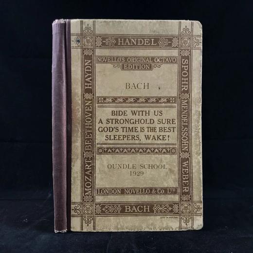 1929年 巴赫《与我们同在》康塔塔英译本乐谱 布脊精装16开 商品图0