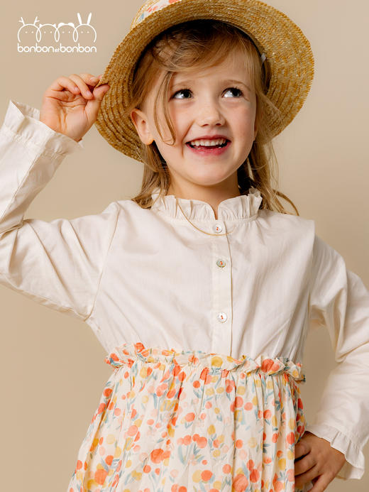 拼接碎花连衣裙 商品图0