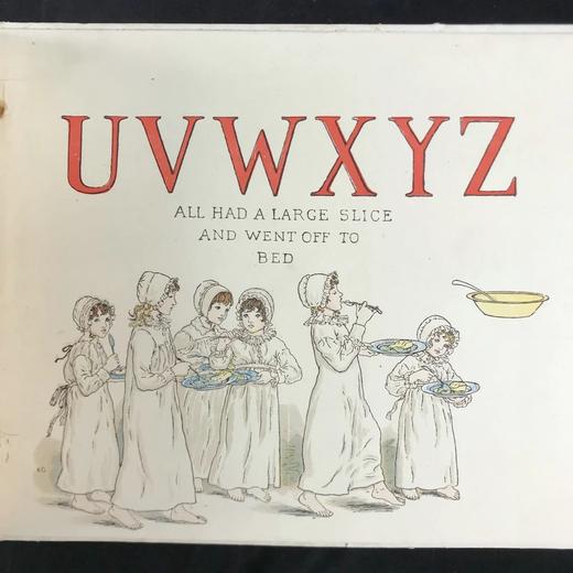 约20世纪早期 凯特·格林纳威《一个苹果派》 20页彩色插图 布脊精装16开 商品图4