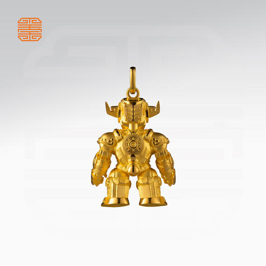 玺匠金铺《足金生肖机甲之牛》足金9999 吊坠项链生日礼物 商品图3