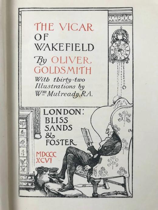 1896年 戈德史密斯《威克菲尔德牧师》 32幅插图 漆布精装32开 商品图2