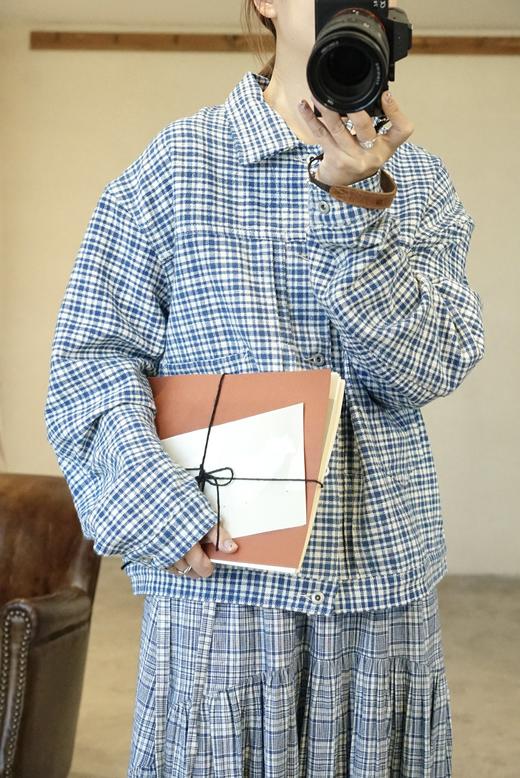 Story mfg 蓝格夹克外套 商品图0