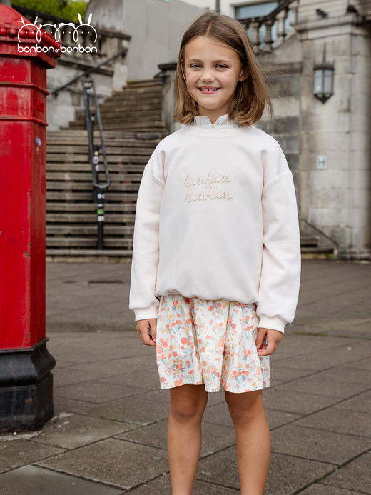 浅粉色刺绣卫衣 商品图1