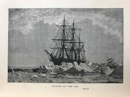 1899年 穿越格陵兰岛的冰原 12幅插图 漆布精装32开 商品图10