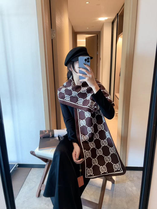 秋冬特惠💰150 古驰围巾 装饰超大造型设计GG图案 商品图4