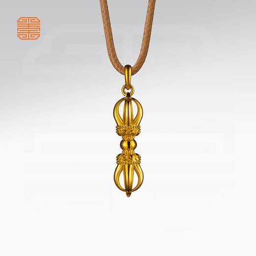 玺匠金铺《五股金刚杵（小号）》足金9999 黄金吊坠挂件礼物 商品图5