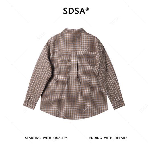 24628-1SDSA秋冬新款痞帅男装简约撞色格纹格子设计长袖衬衫百搭休闲衬衣 商品图5