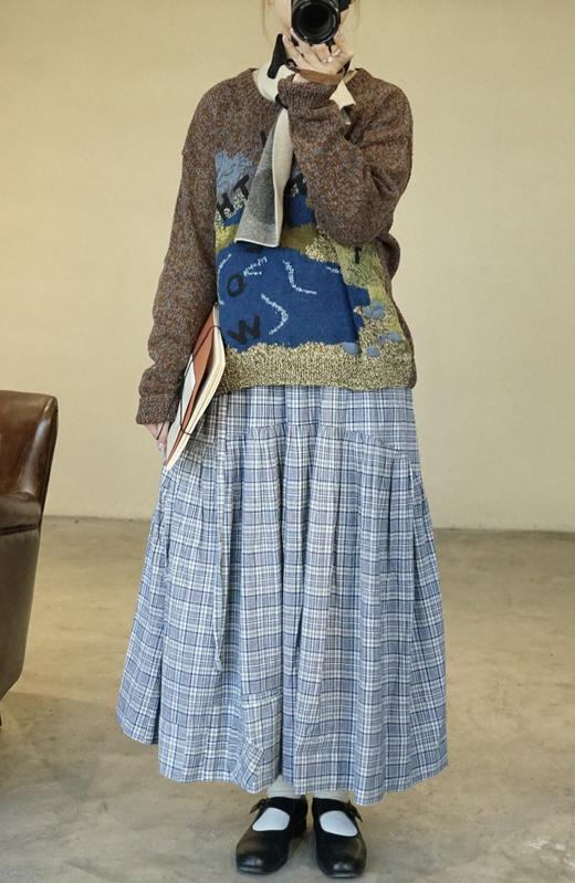 Story mfg蓝格纹半裙 商品图6