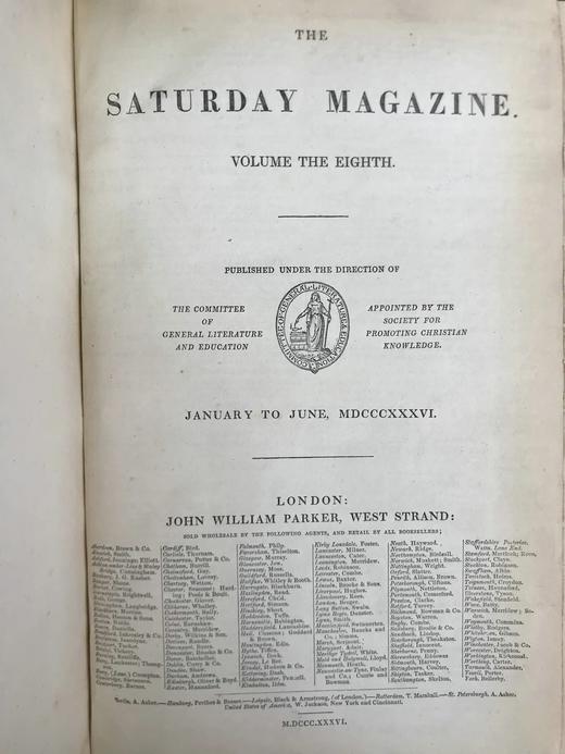 1836年1~6月 星期六杂志 配大量版画插图 布脊精装16开 商品图2