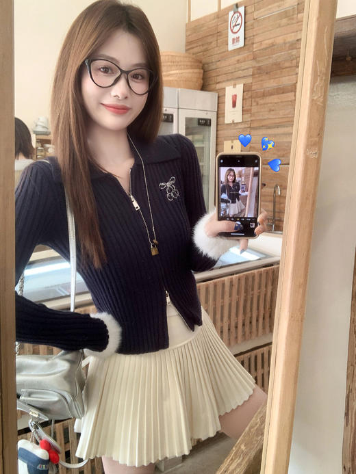 <曾小咸推荐>现货秒杀 ！微信超特价！韩系翻领短款针织衫 日常199.99 立减110 秒杀89.99！！ 商品图13