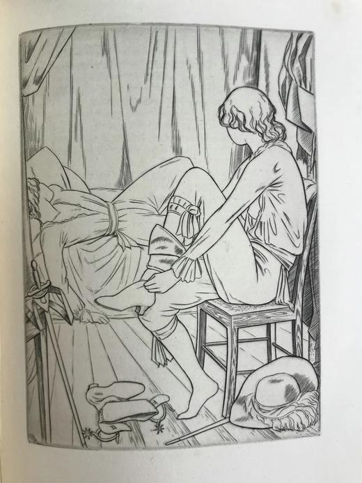 金鸡出版社限量500册！1938年 戈蒂埃《莫班小姐》 约翰·巴克兰·莱特8幅版画插图 皮脊精装16开 商品图8