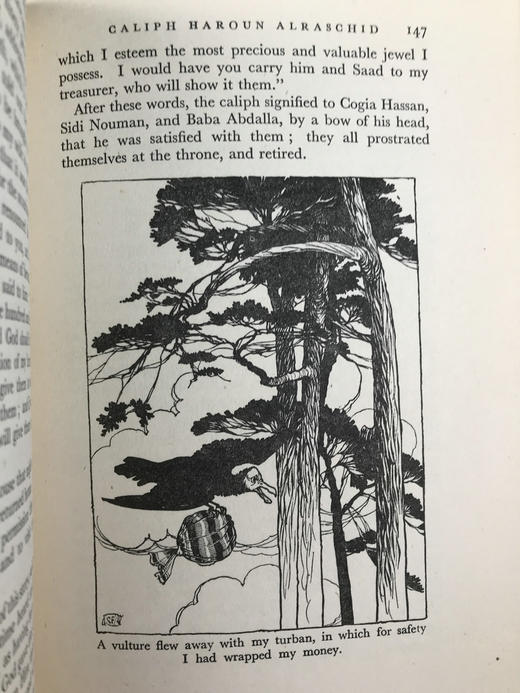 1950年 天方夜谭 4幅彩色插图 漆布精装32开 商品图10