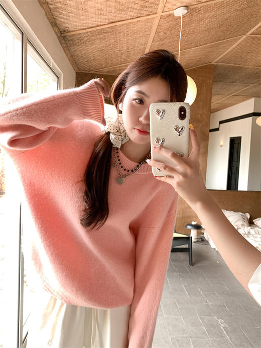 <曾小咸推荐>简约宽松10色圆领毛衣女 商品图6