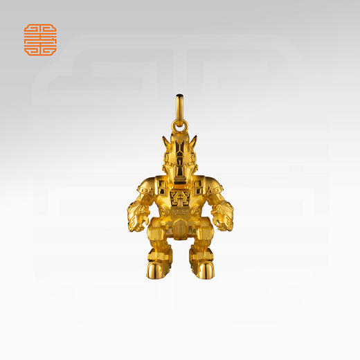 玺匠金铺《足金生肖机甲之马》足金9999 吊坠项链生日礼物 商品图1