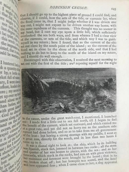约19世纪后期 鲁宾逊漂流记 约10余幅插图 漆布精装32开 商品图11