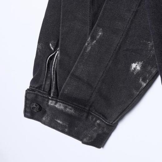 KY004SDSA男士秋冬新款痞帅男装潮牌撞色印花褶皱翻领牛仔夹克外套百搭 商品图4