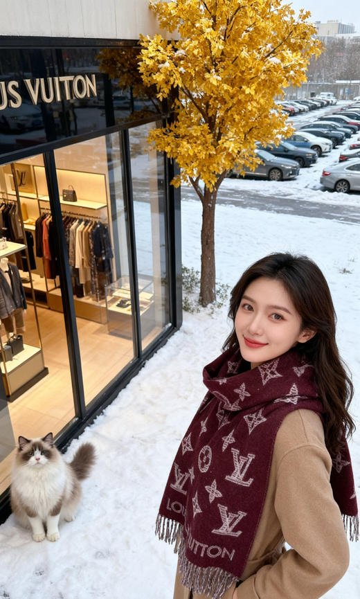 秋冬特惠💰320 LV围巾 Essential Shine 围巾将金属纤维织入 Monogram 图案 商品图0