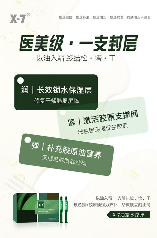 X7玻色因胶原油面霜1.5g×20支装/盒 油霜秋冬新品「油霜水疗弹」以油入霜，油霜抗老玻色因➕胶原油强力双补 商品图10