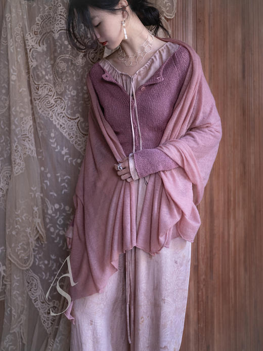 Cortana 26PS 烟熏玫瑰sylva丝棉麻针织开衫 商品图2