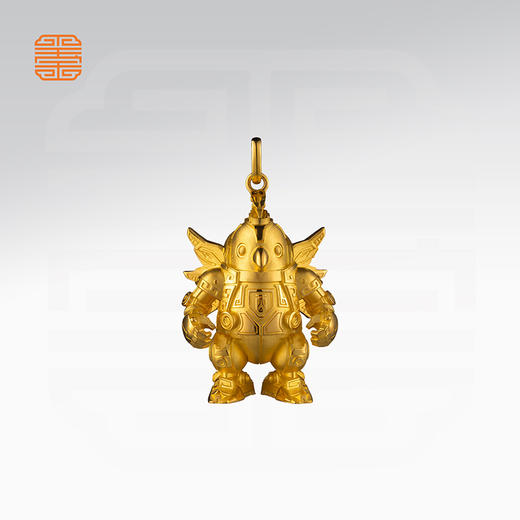 玺匠金铺《足金生肖机甲之鸡》足金9999 吊坠项链生日礼物 商品图1