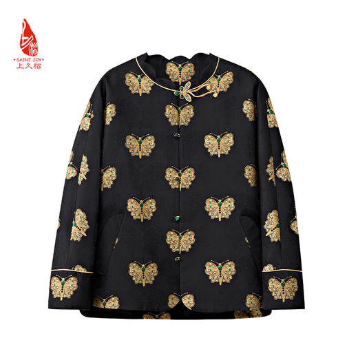 SAINTJOY/上久楷 女式宋锦外套 中式上衣 中国风 复古黑金蝴蝶 CY1024207014 商品图0