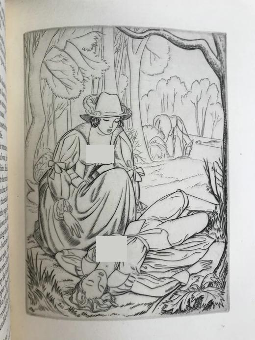 金鸡出版社限量500册！1938年 戈蒂埃《莫班小姐》 约翰·巴克兰·莱特8幅版画插图 皮脊精装16开 商品图9